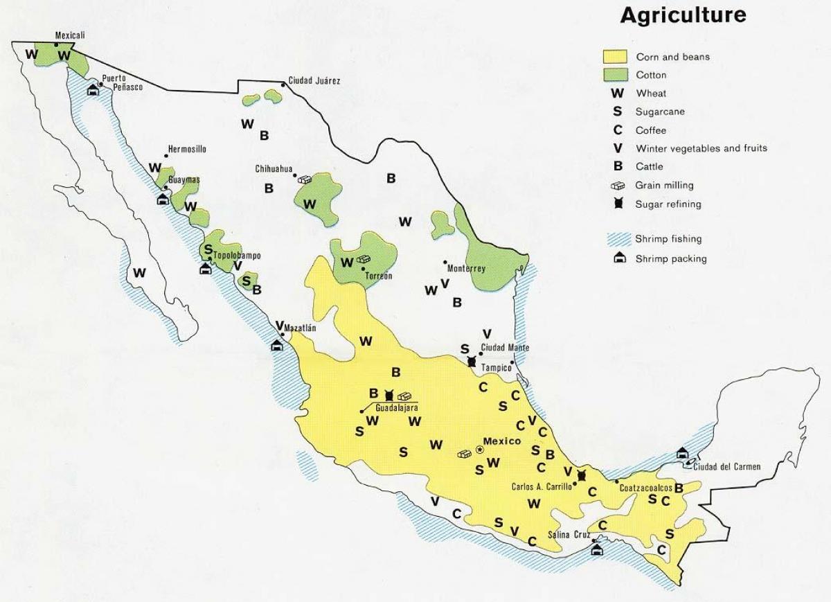 карта Мексікі сельскай гаспадаркі
