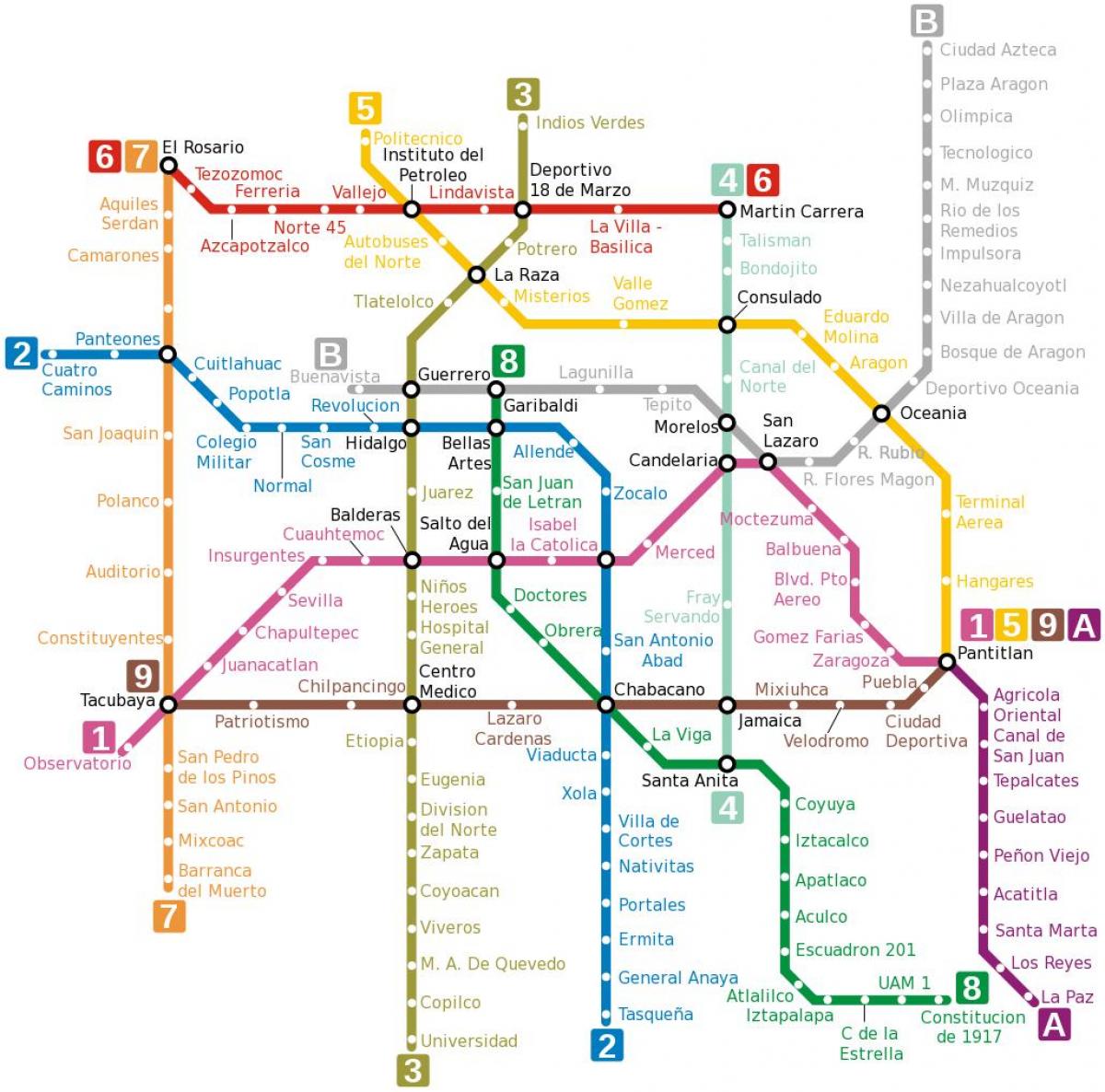 схема метро Мехіка