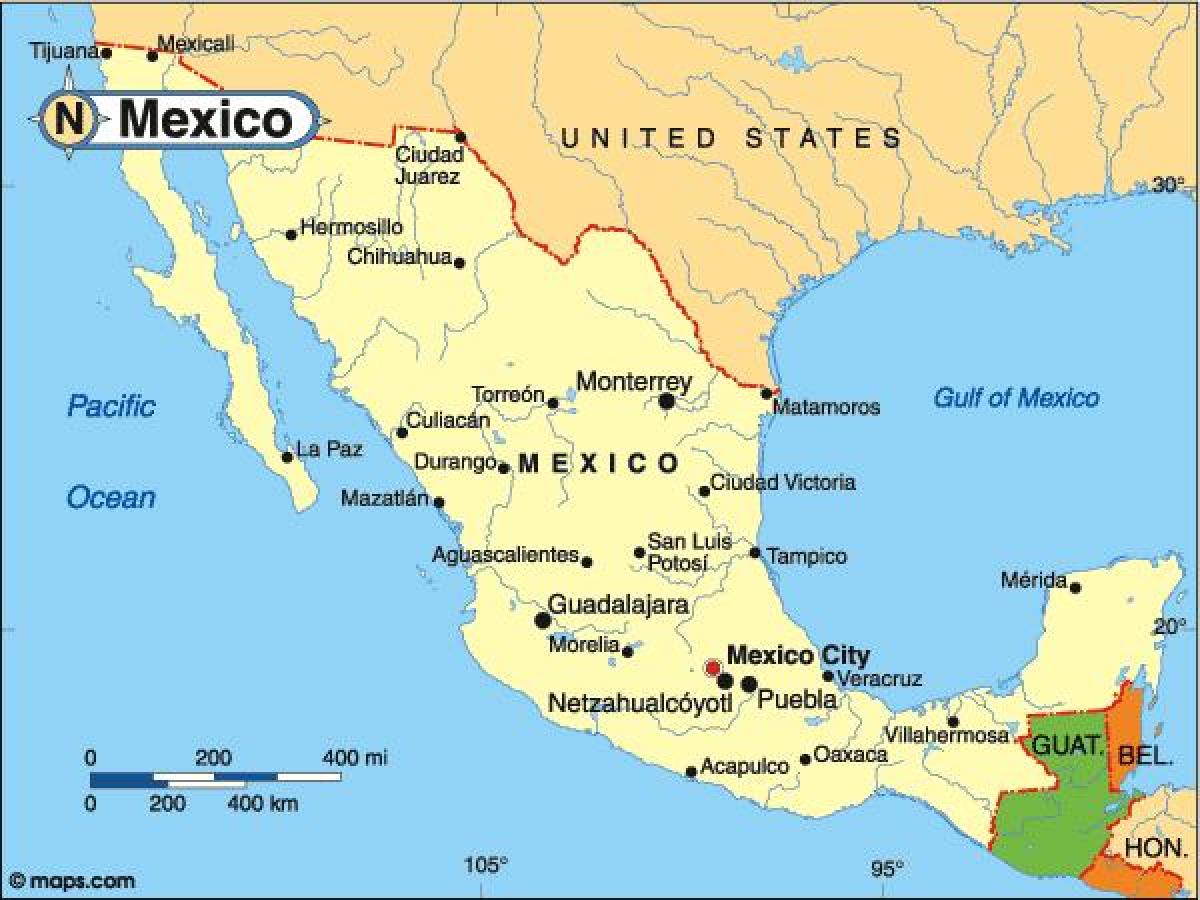 краіна Мексіка карта