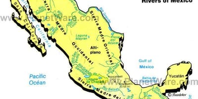 Карта гара Мексіка дыяпазоны