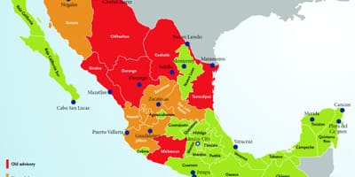 Мексіка кансультатыўнага карта падарожжа