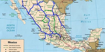 Карта Мексікі транспарту