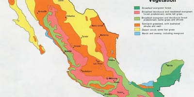 Карта Мексікі натуральны рэсурсы