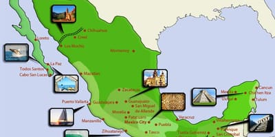 Турыстычная карта Мексікі