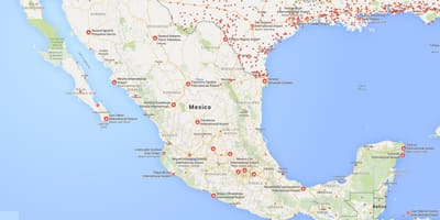 Аэрапорты Мехіка на карце