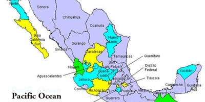 Карта даліны Мехіка