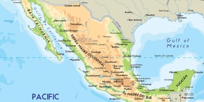 Фізічная карта Мексікі