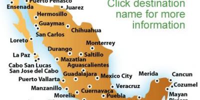Карта пляжаў у Мексіцы