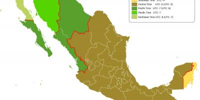 Гадзінны пояс карта Мексіка